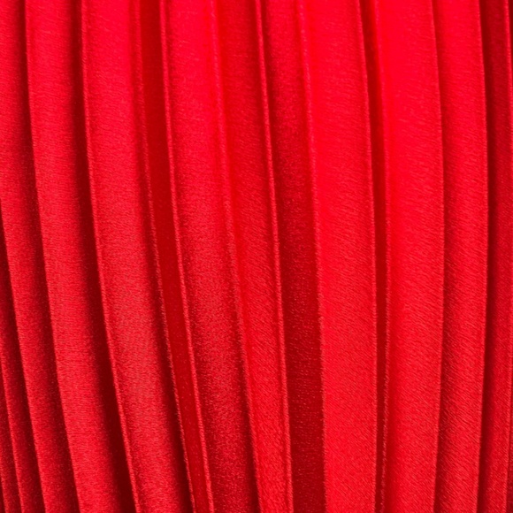 NWT Sam Edelman Pleated Red Dress With Tie At Waist (S) - Picture 7 of 9